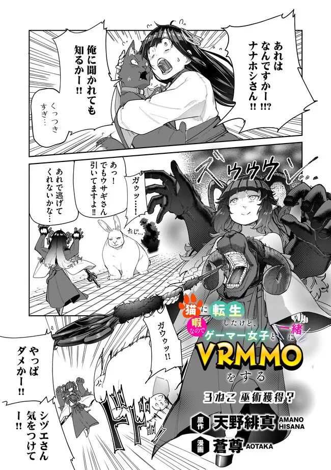 猫に転生したけど、暇なのでゲーマー女子と一緒にＶＲＭＭＯをする 第3.1話 - Page 1