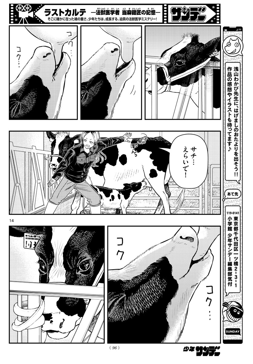 ラストカルテ-法獣医学者 当麻健匠の記憶- 第54話 - Page 14