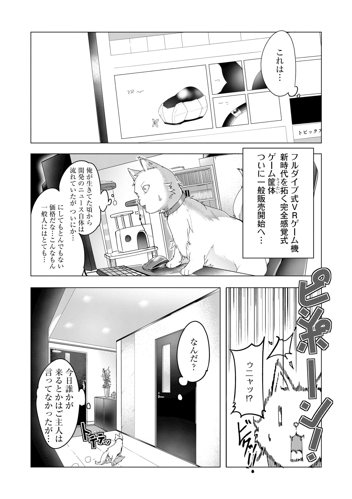 猫に転生したけど、暇なのでゲーマー女子と一緒にＶＲＭＭＯをする 第1.1話 - Page 14