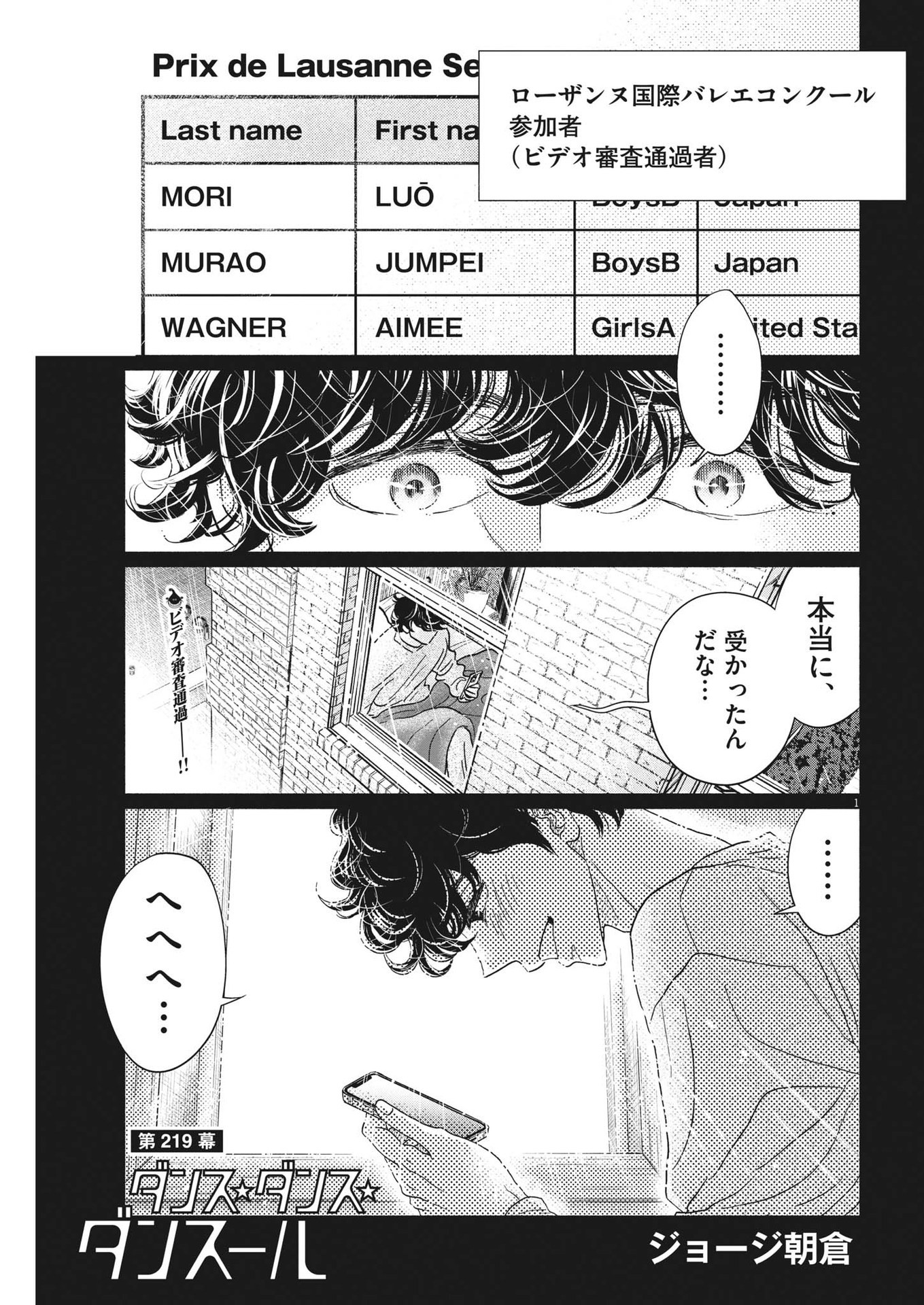 ダンス・ダンス・ダンスール 第219話 - Page 1